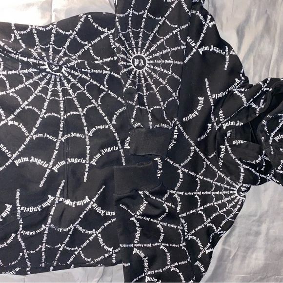 Palm Angels spiderweb pullover hoodie
